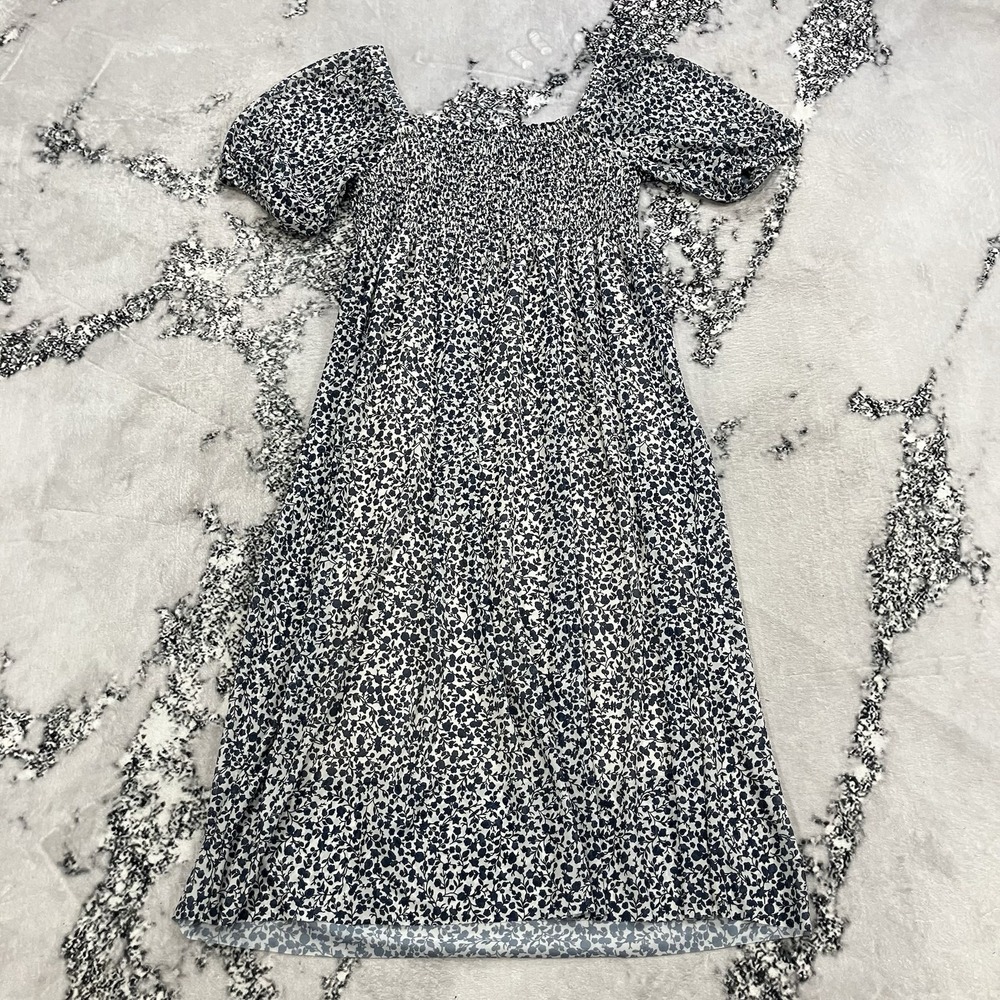 Baum und Pferdgarten Smocked‎ Floral Puff Sleeve Midi Dress Womens Size XL